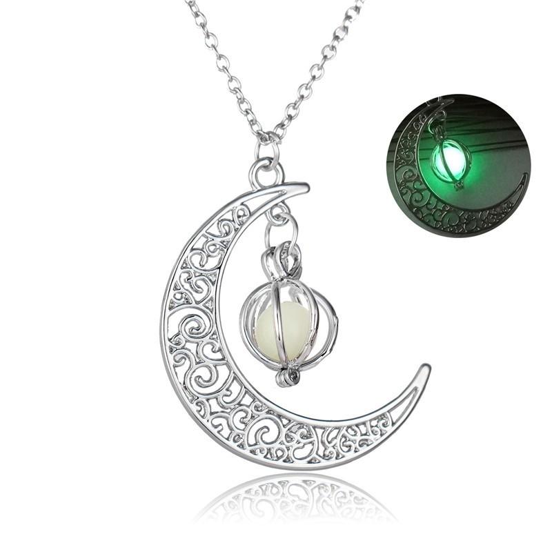 Collar luna que brilla en la oscuridad