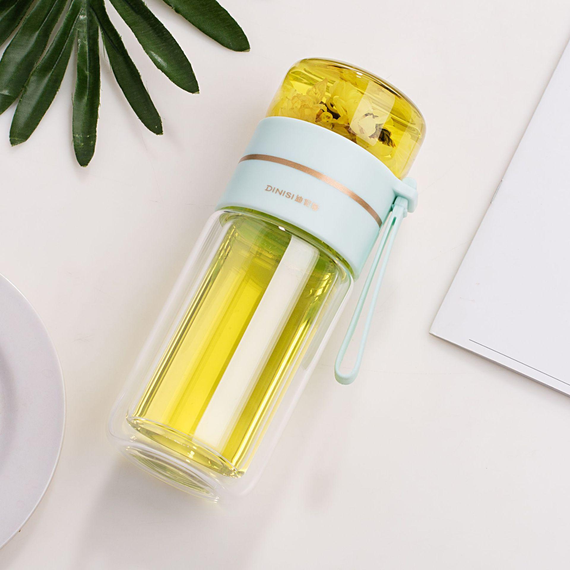 Botella de cristal con infusor de té